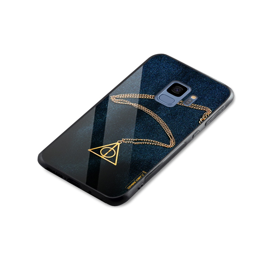 Golden Chain Glass Back Case for Galaxy S9