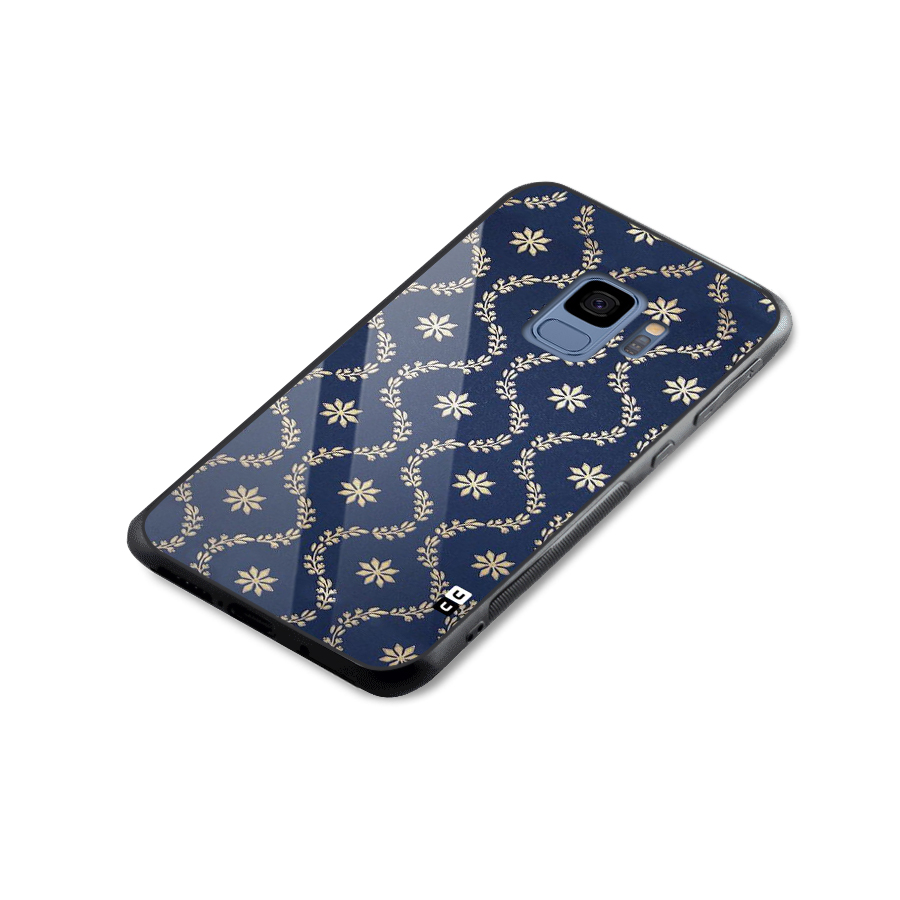 Gorgeous Gold Leaf Pattern Glass Back Case for Galaxy S9