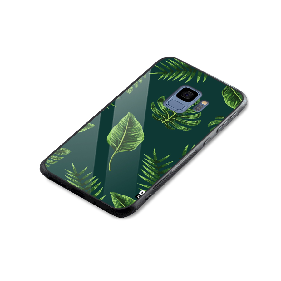 Green Leafs Glass Back Case for Galaxy S9