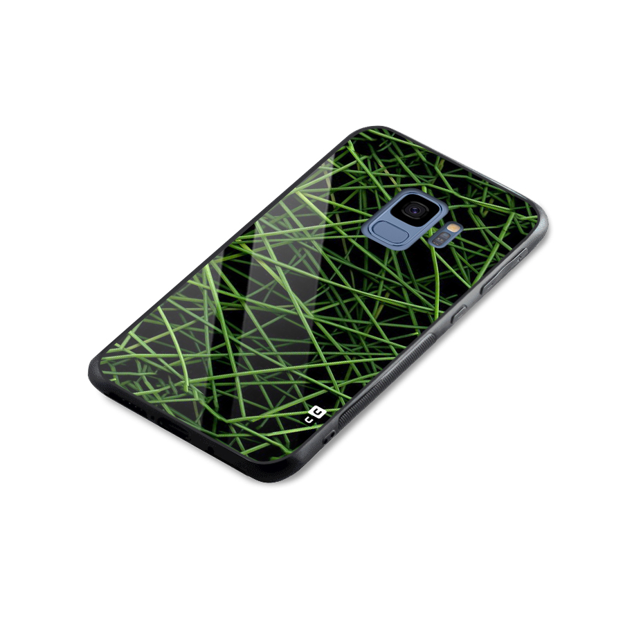 Green Lines Glass Back Case for Galaxy S9