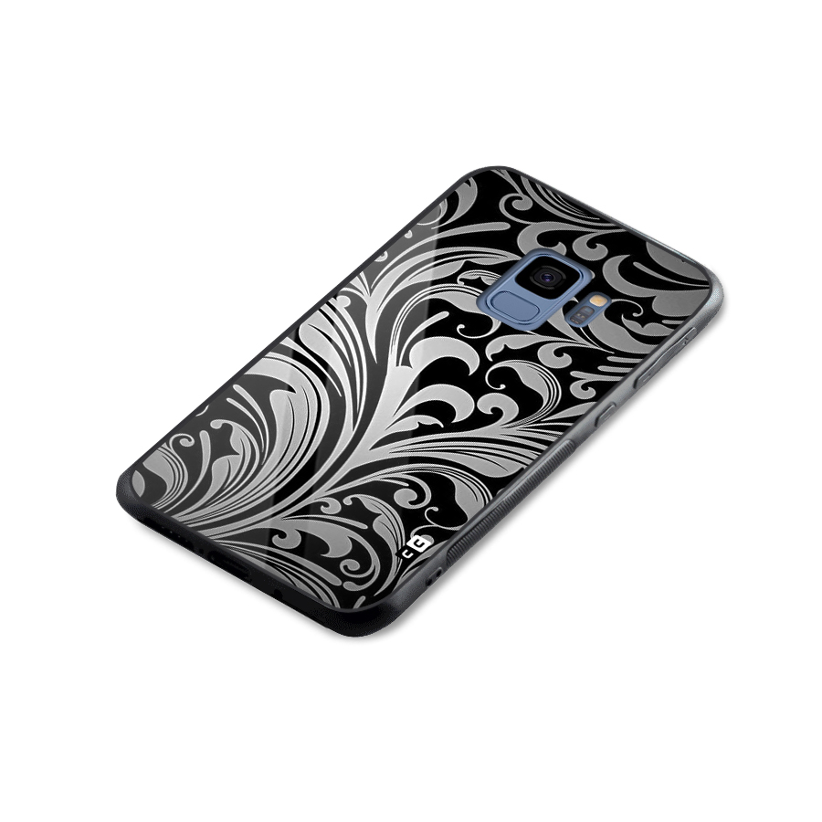 Grey Beauty Pattern Glass Back Case for Galaxy S9