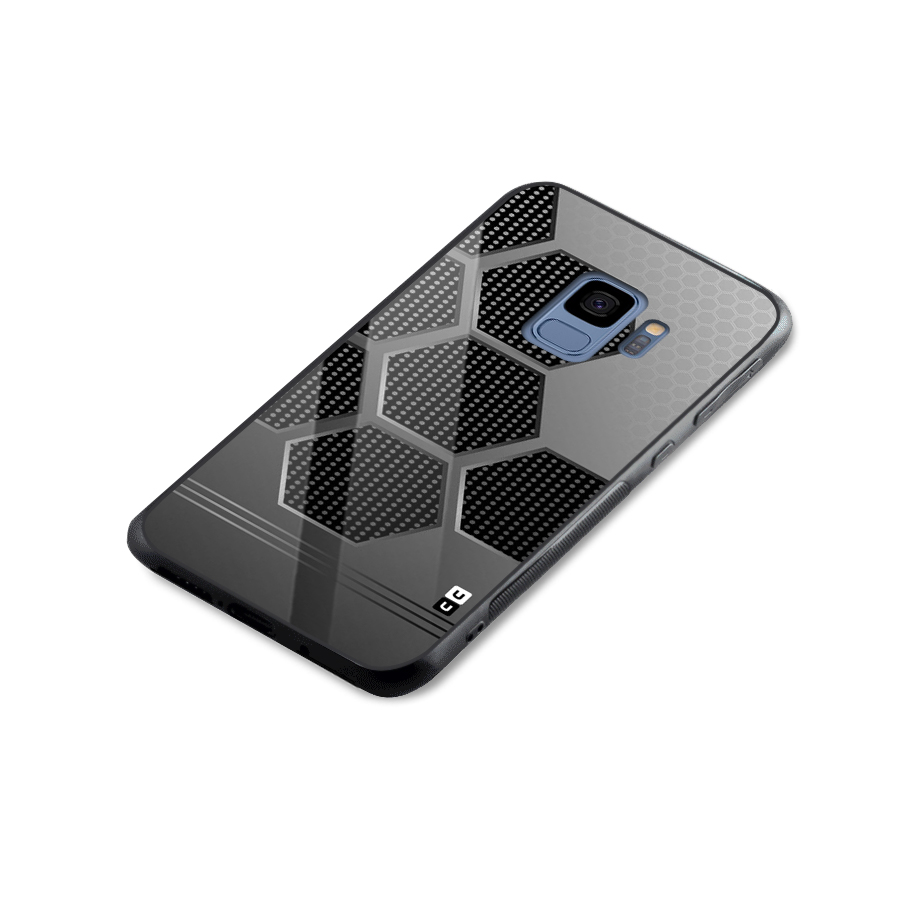 Grey Black Hexa Glass Back Case for Galaxy S9