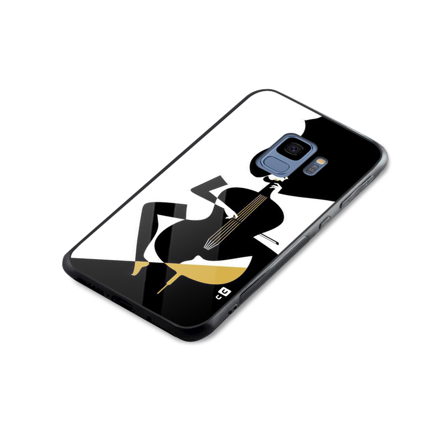 Guitar Women Glass Back Case for Galaxy S9