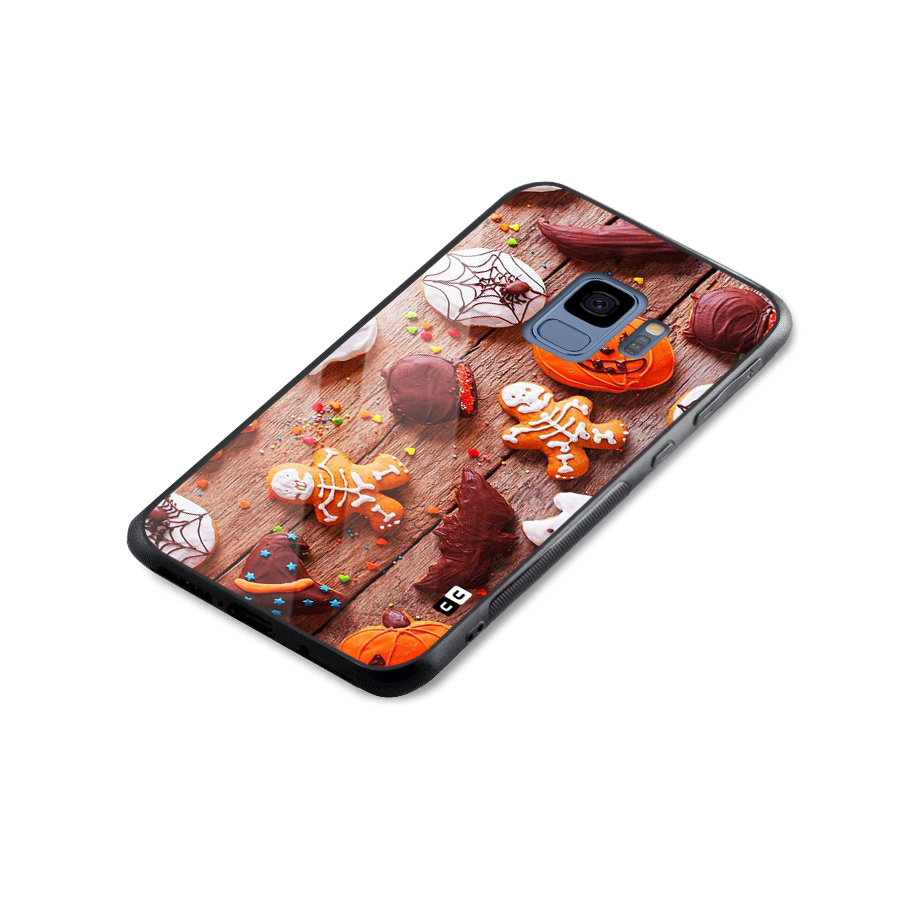 Halloween Chocolates Glass Back Case for Galaxy S9