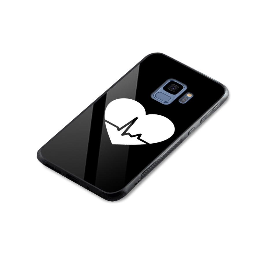 Heart Beat Glass Back Case for Galaxy S9