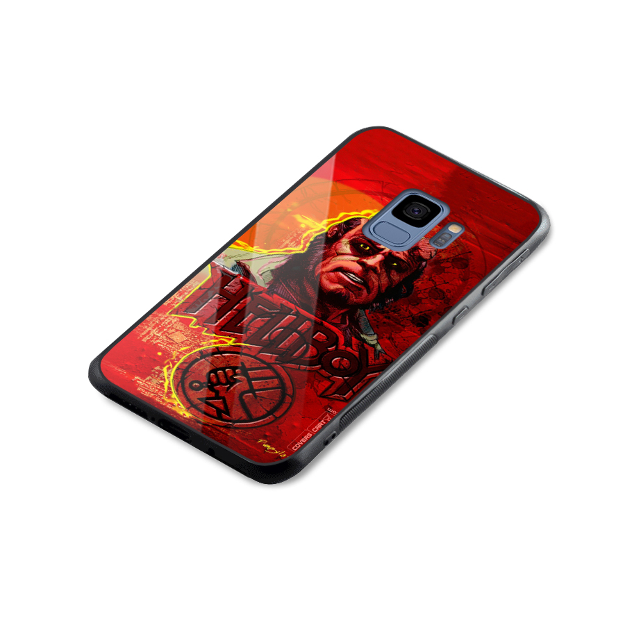 Hellboy Artwork Glass Back Case for Galaxy S9