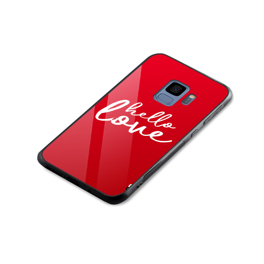 Hello Love Glass Back Case for Galaxy S9