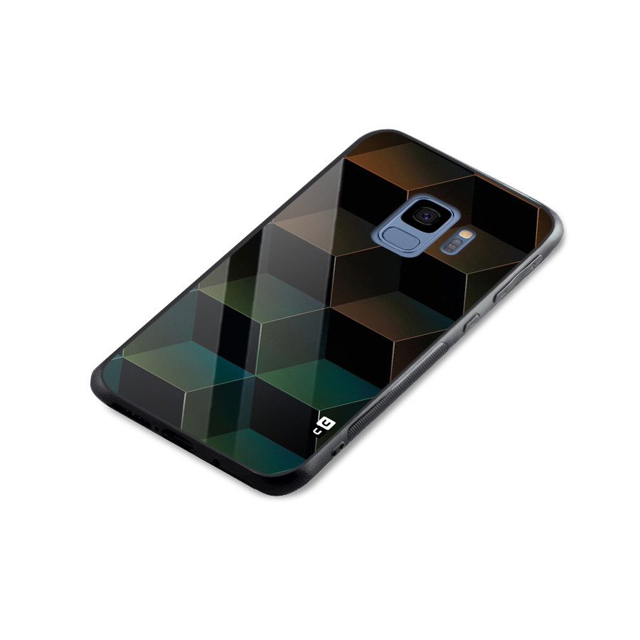 Hexagonal Design Glass Back Case for Galaxy S9
