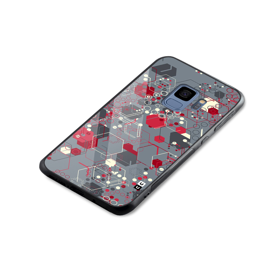 Hexagons Pattern Glass Back Case for Galaxy S9