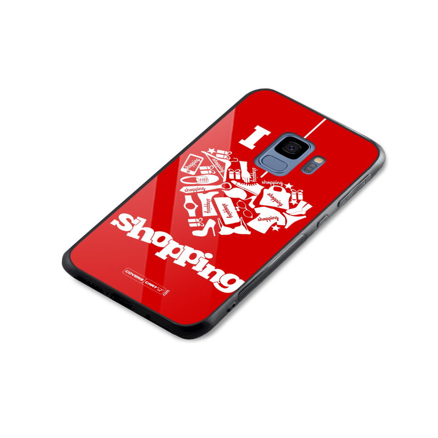 I Love Shopping Glass Back Case for Galaxy S9