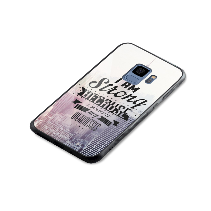 I am Strong Glass Back Case for Galaxy S9