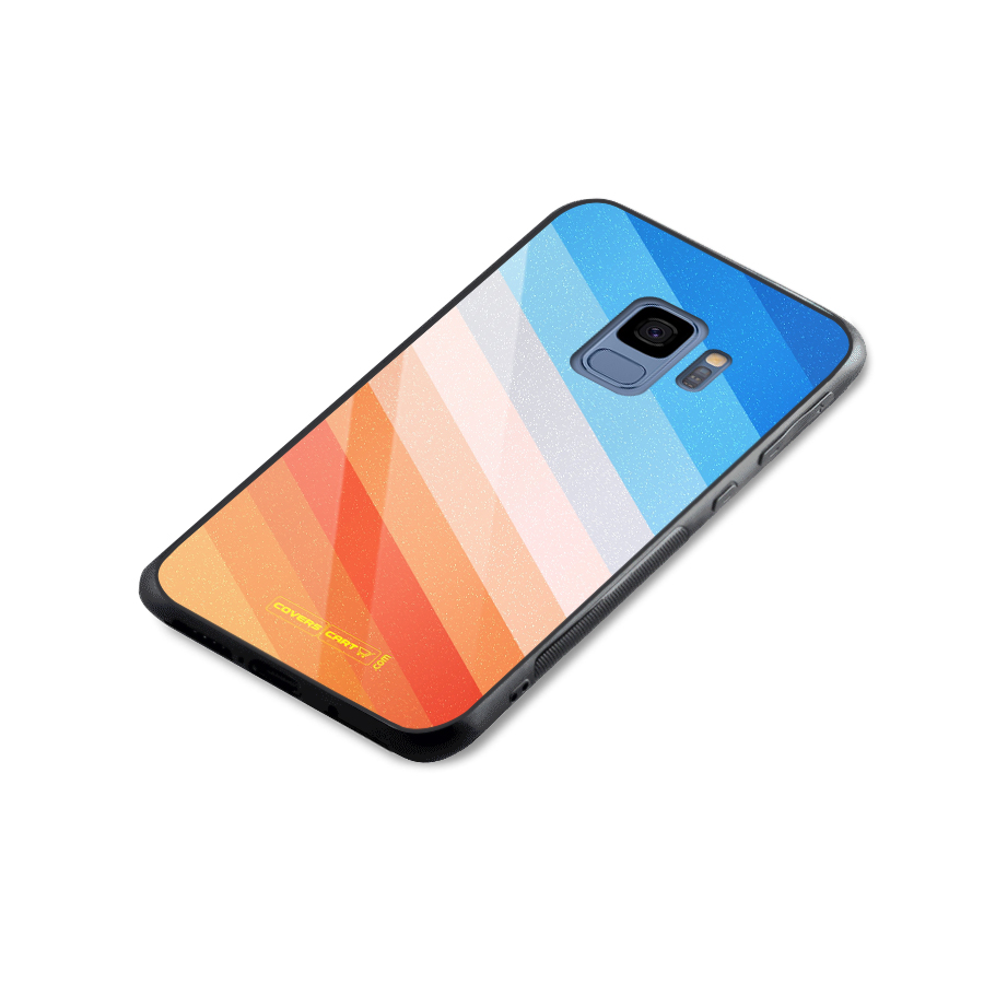 Jazzy Pattern Glass Back Case for Galaxy S9