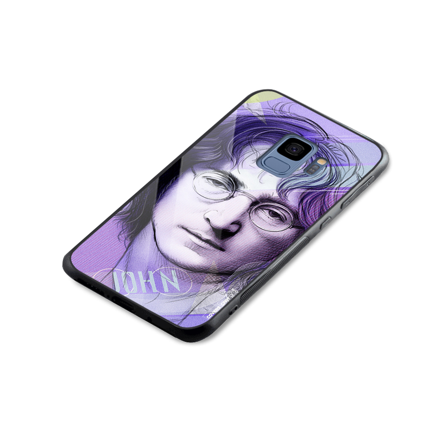 John Lennon Artwork Glass Back Case for Galaxy S9