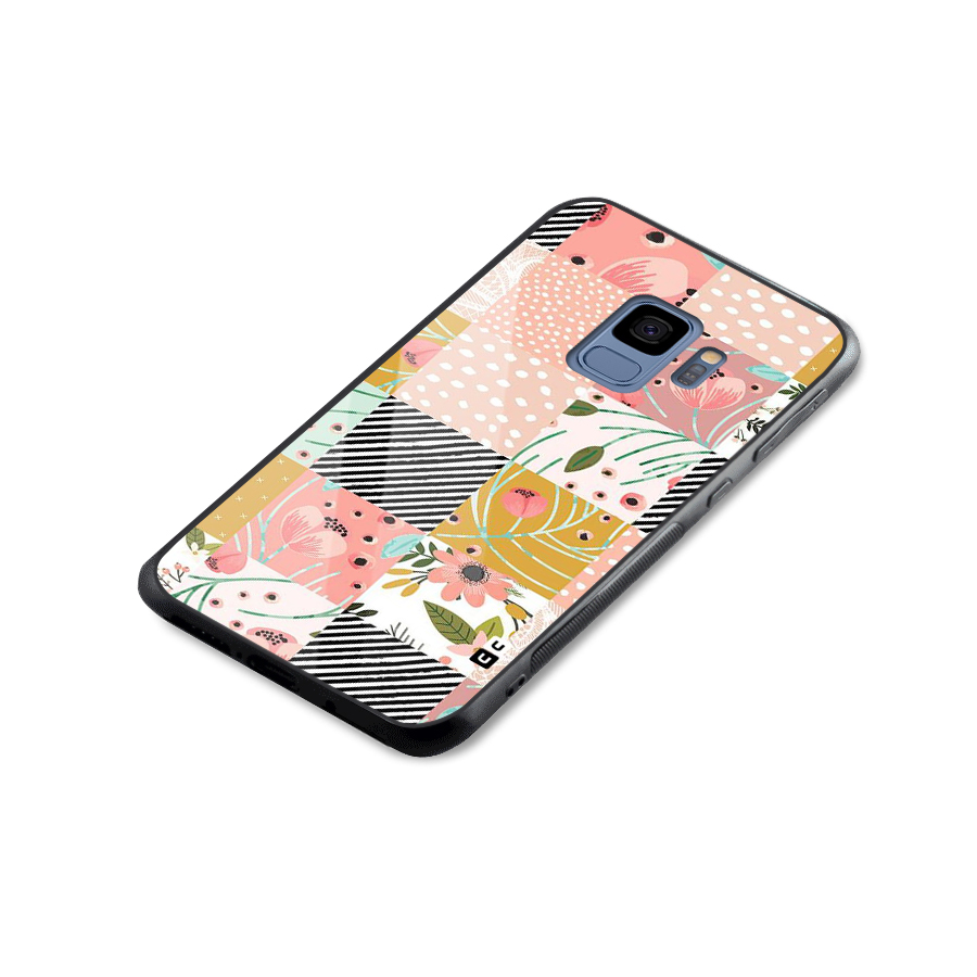 Leaf Stripe Polka Glass Back Case for Galaxy S9