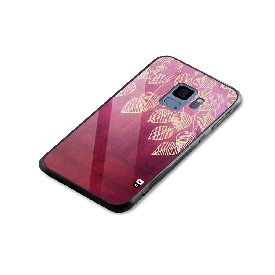 Leafy Outline Glass Back Case for Galaxy S9