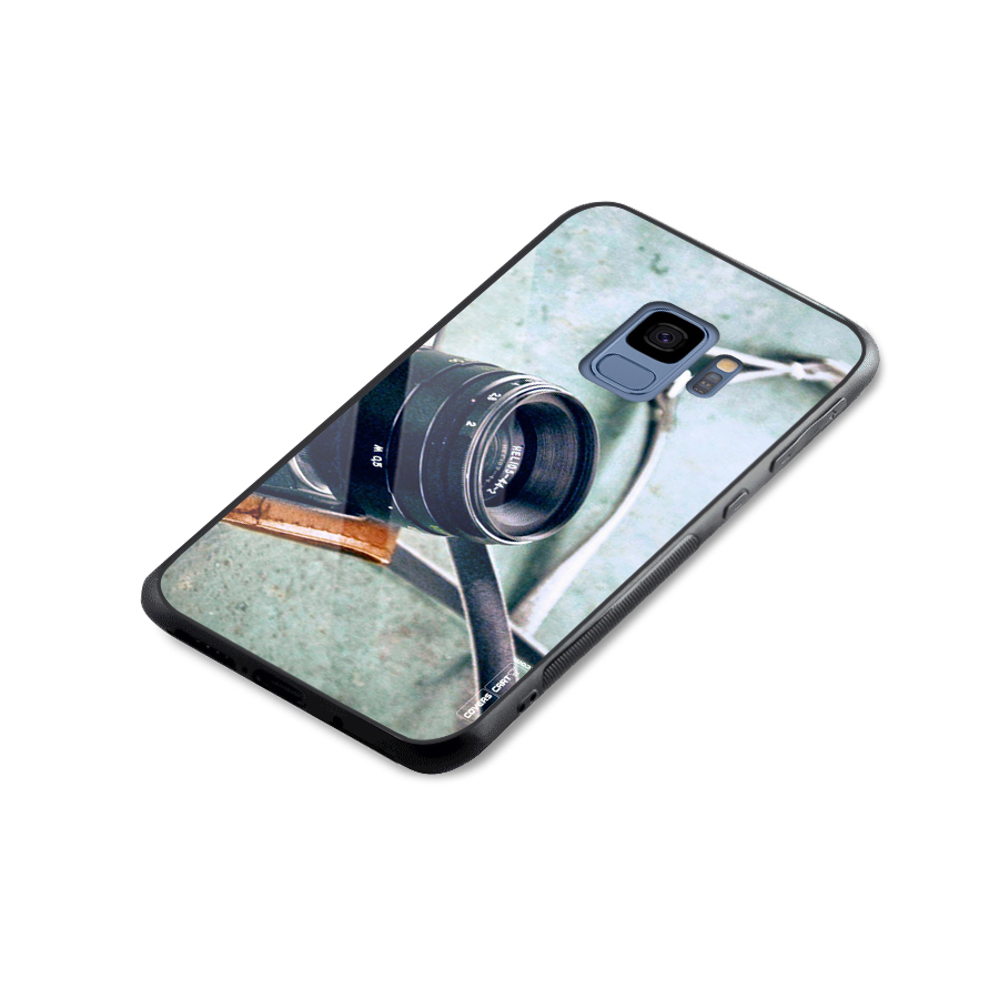 Leather Camera Lens Glass Back Case for Galaxy S9