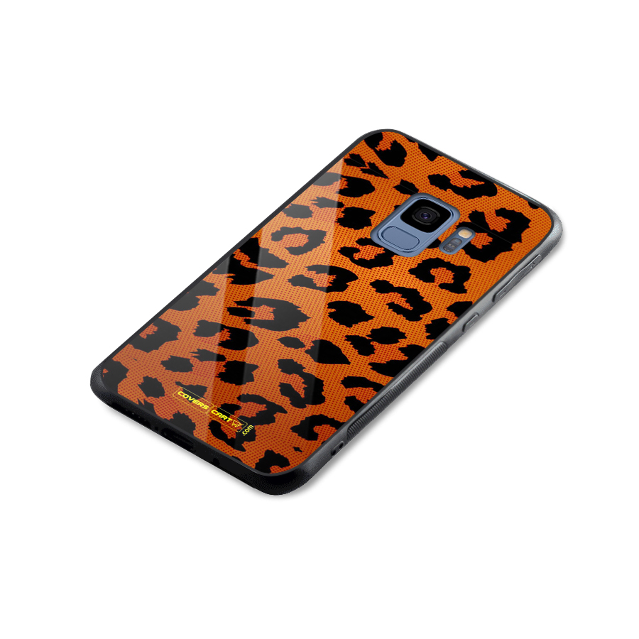 Leopard Glass Back Case for Galaxy S9
