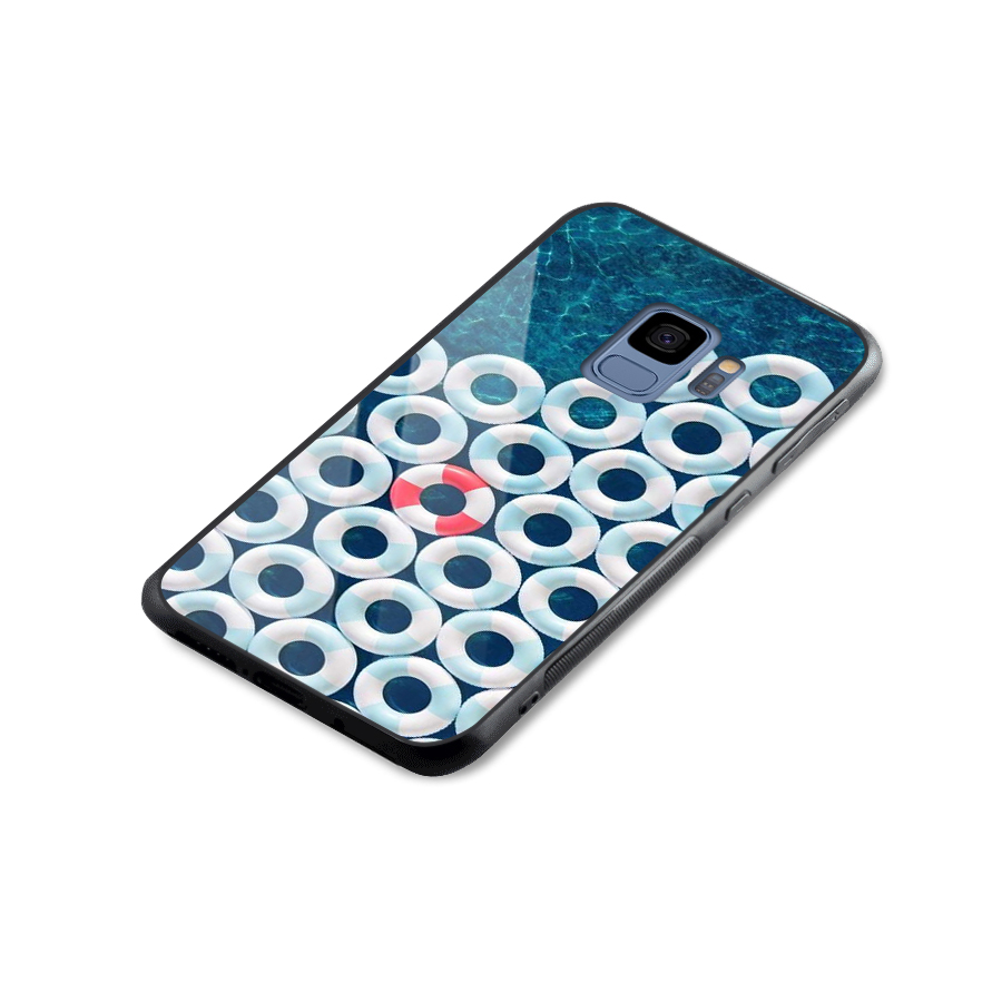 Light Blue Allure Glass Back Case for Galaxy S9