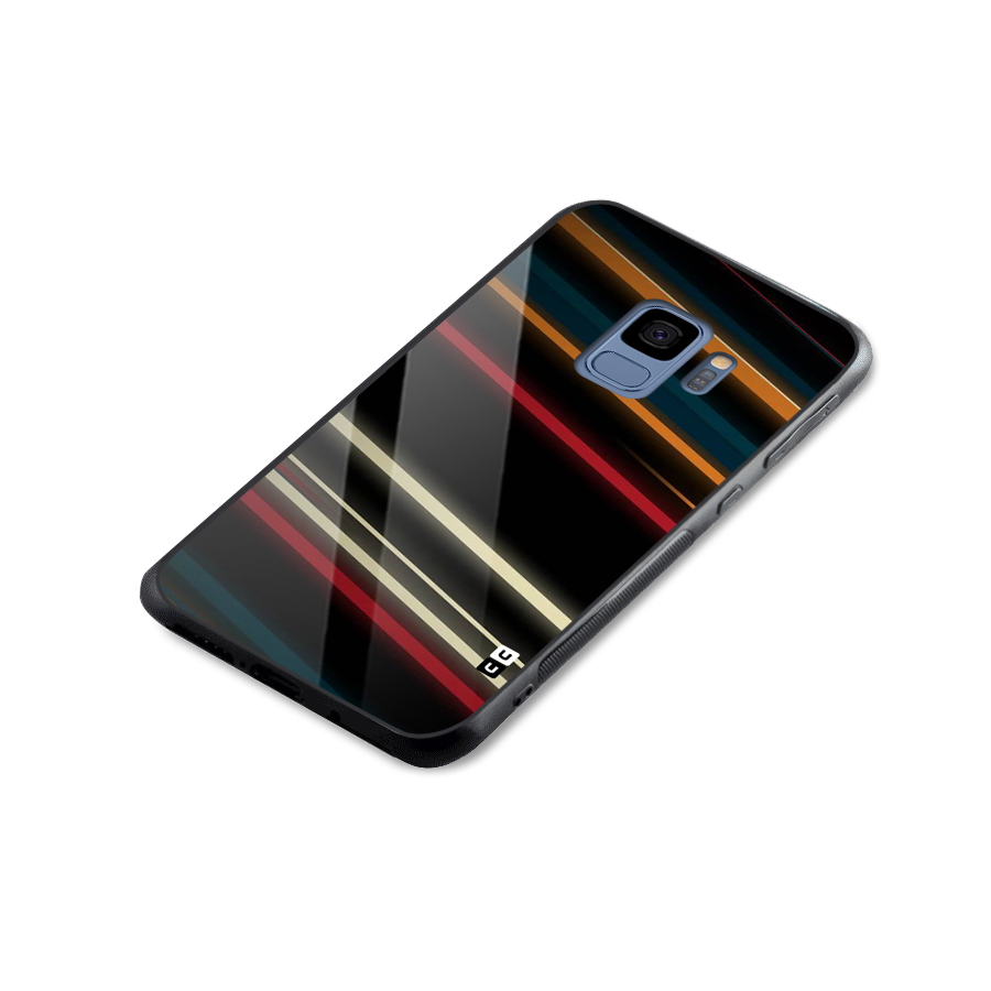 Light Diagonal Stripes Glass Back Case for Galaxy S9