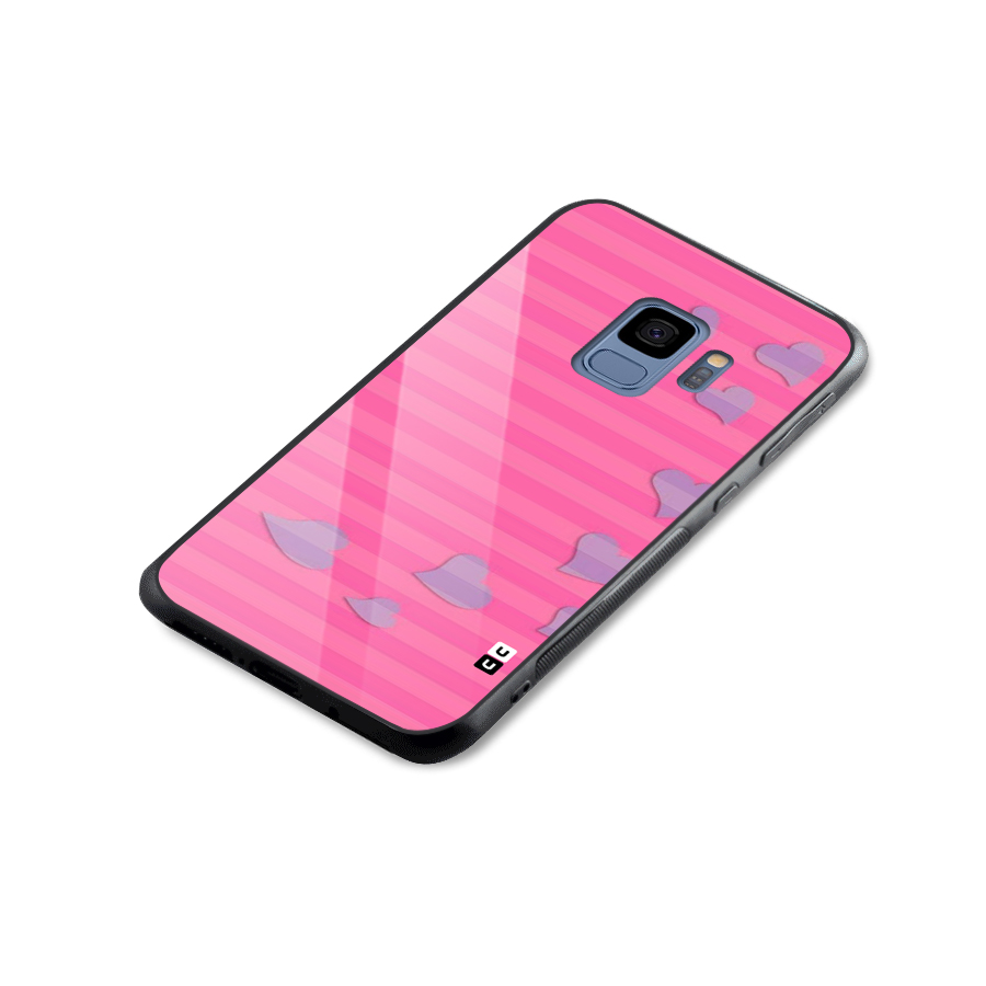 Light Heart Stripes Glass Back Case for Galaxy S9
