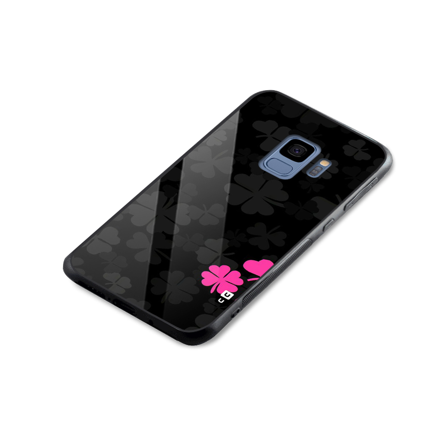 Little Pink Flower Glass Back Case for Galaxy S9