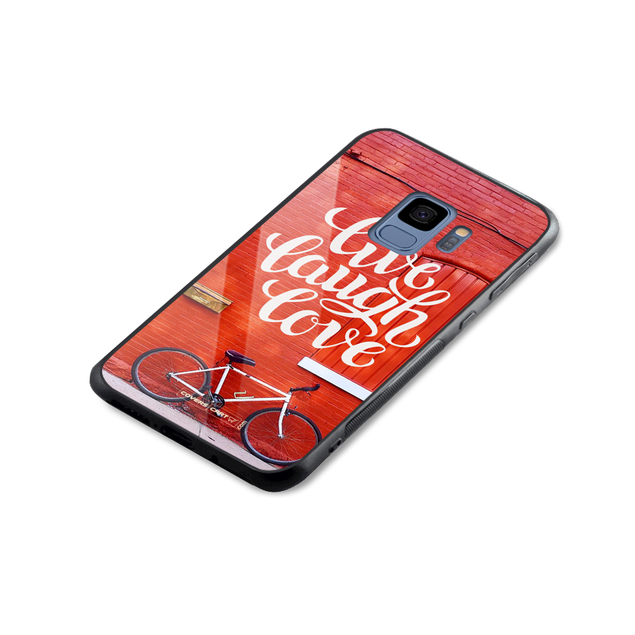 Live Laugh Love Glass Back Case for Galaxy S9