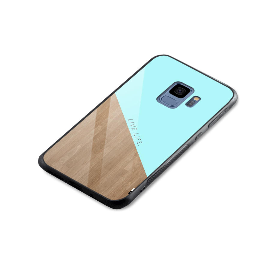 Live Life Glass Back Case for Galaxy S9