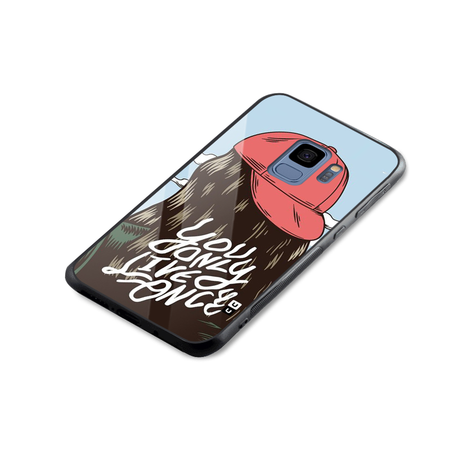 Live Once Glass Back Case for Galaxy S9