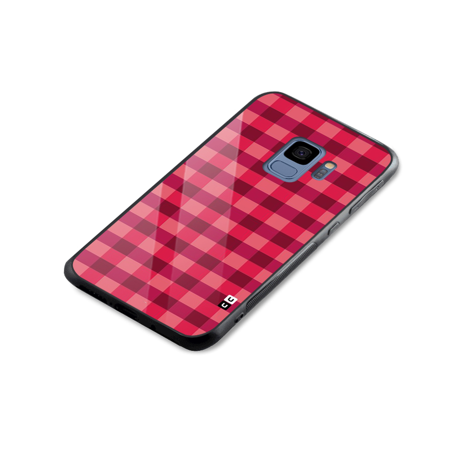 Love Checks Glass Back Case for Galaxy S9