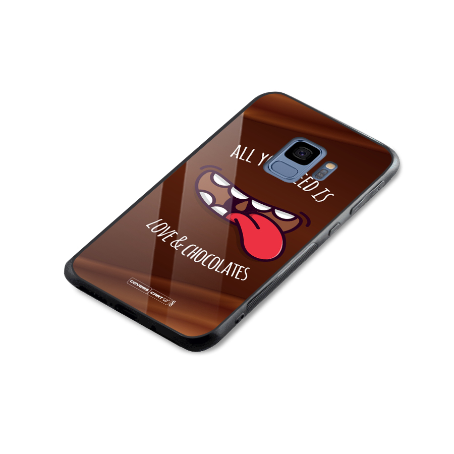 Love and Chocolates Glass Back Case for Galaxy S9