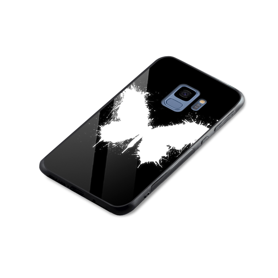 Magic Butterfly Glass Back Case for Galaxy S9