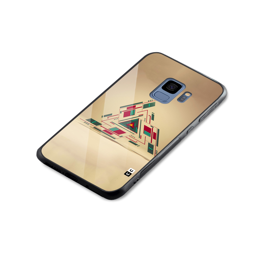 Maze Triangle Glass Back Case for Galaxy S9