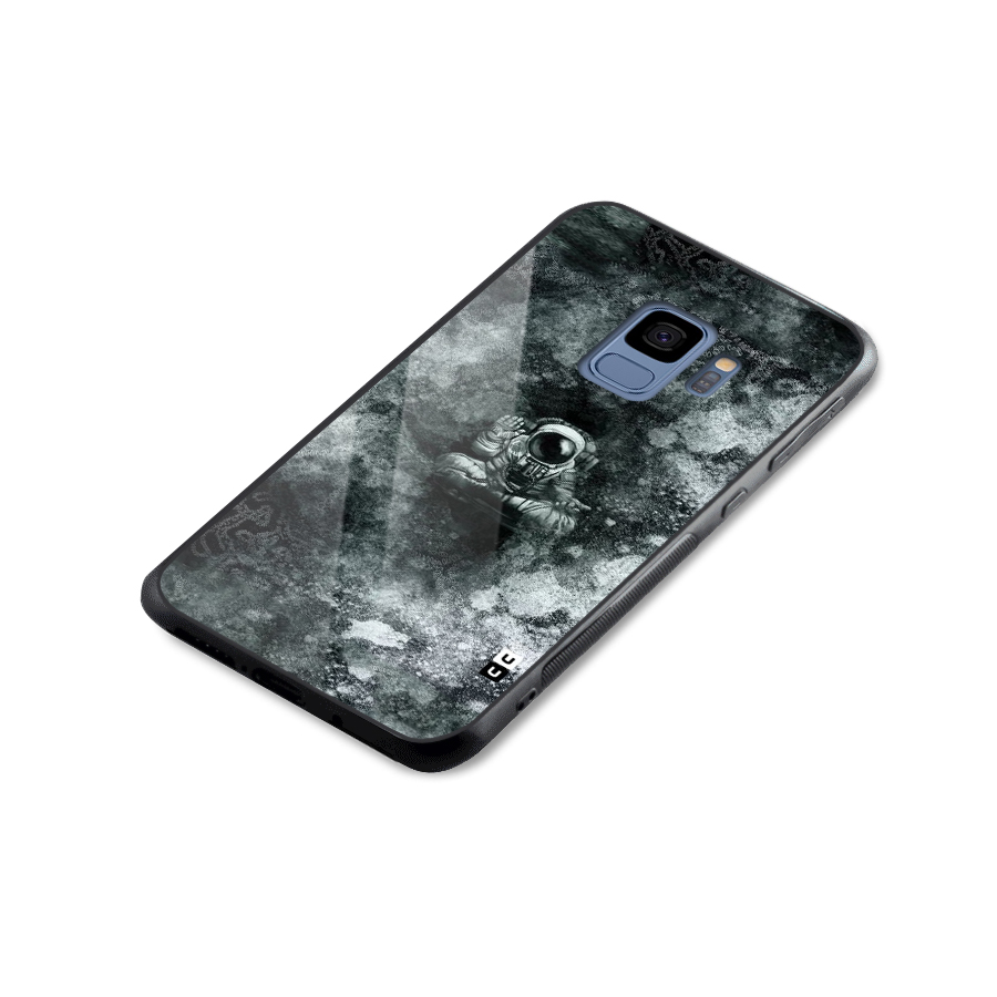 Meditating Spaceman Glass Back Case for Galaxy S9