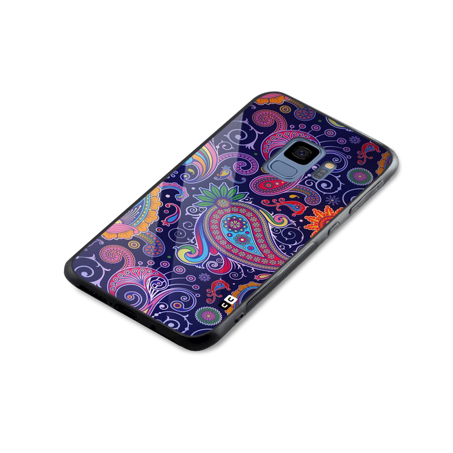 Mehendi Pattern Glass Back Case for Galaxy S9