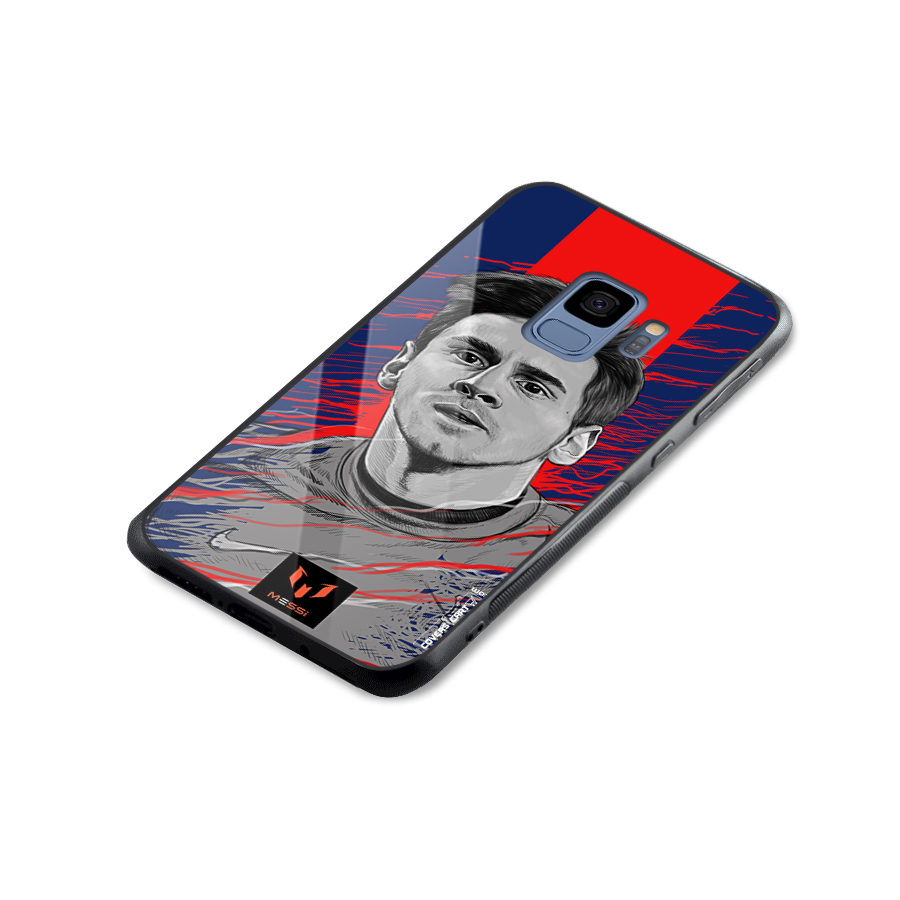 Messi For FCB Glass Back Case for Galaxy S9