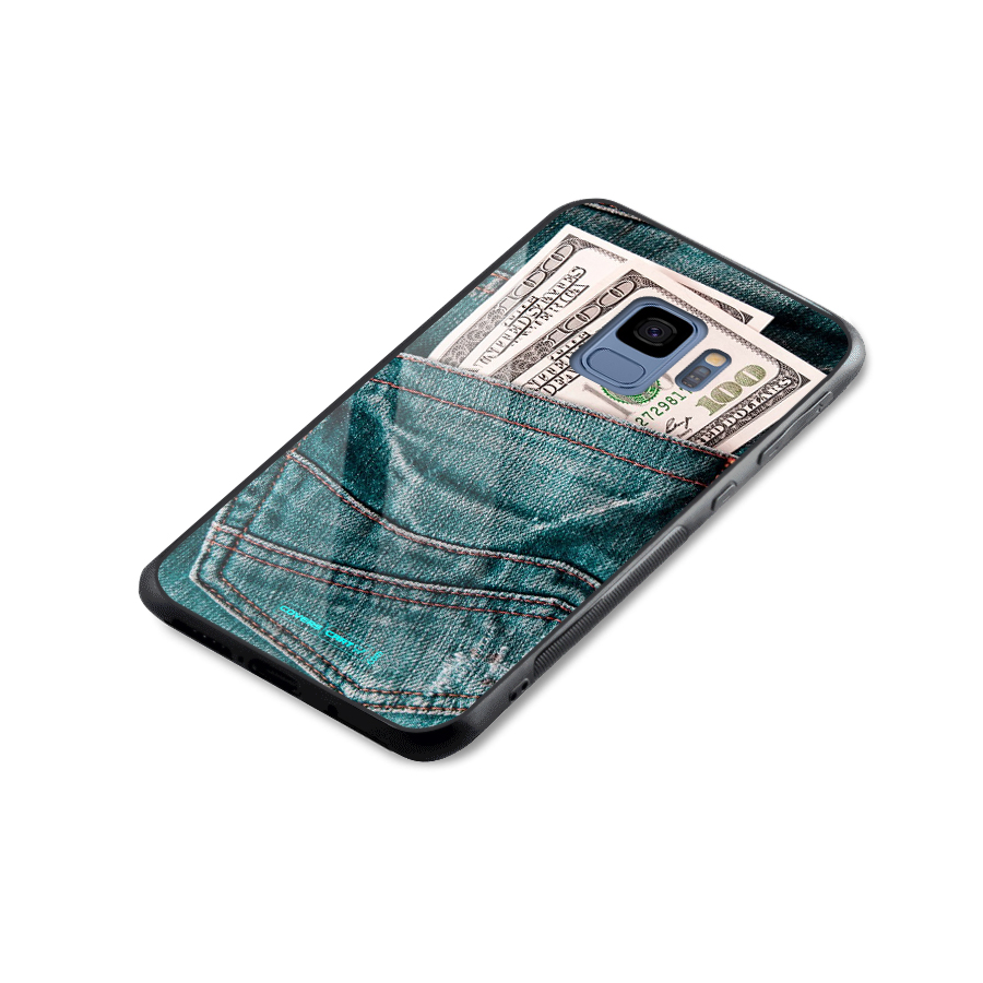 Money in Jeans Glass Back Case for Galaxy S9