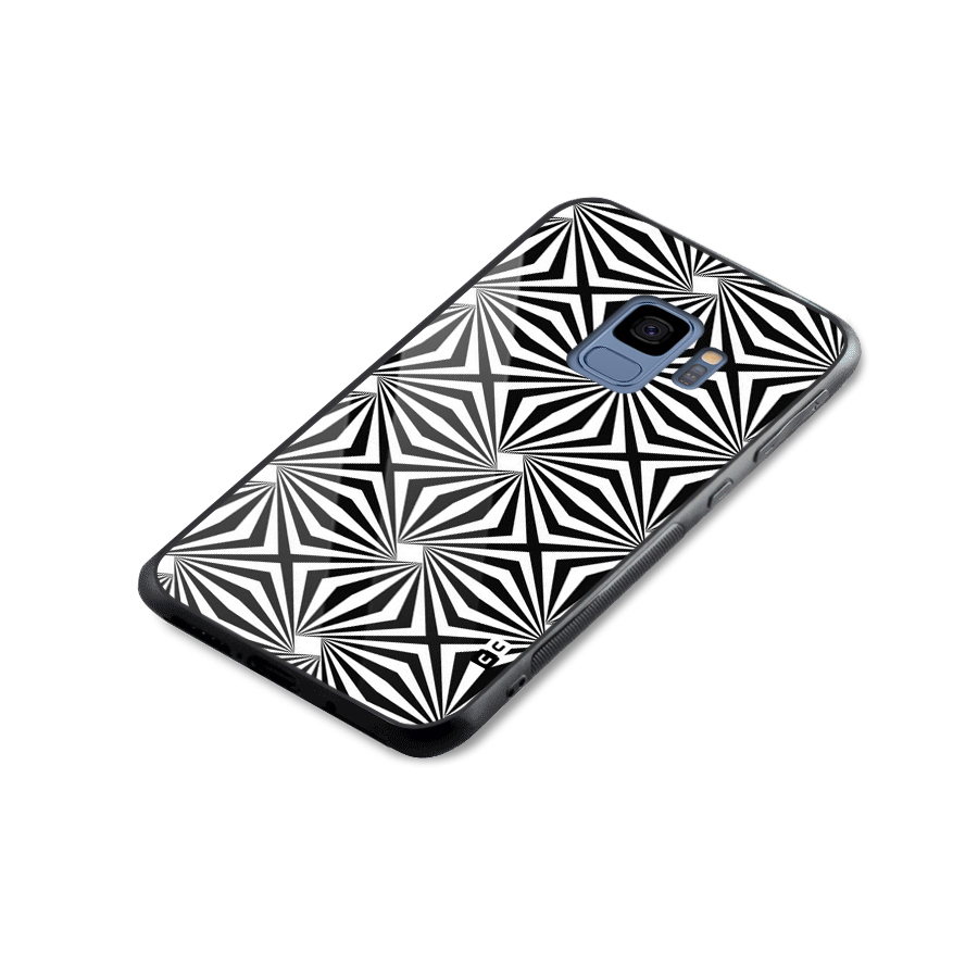 Monochromatic Swirls Glass Back Case for Galaxy S9