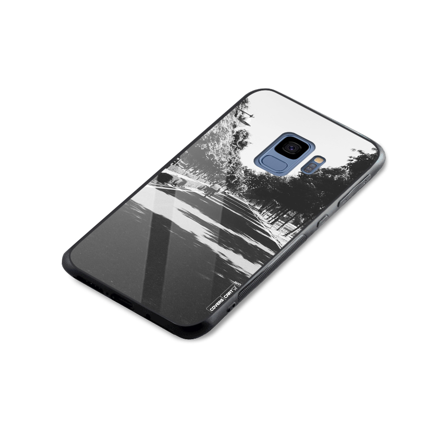 Monochrome Path Glass Back Case for Galaxy S9