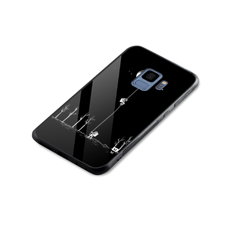 Moon Man Glass Back Case for Galaxy S9