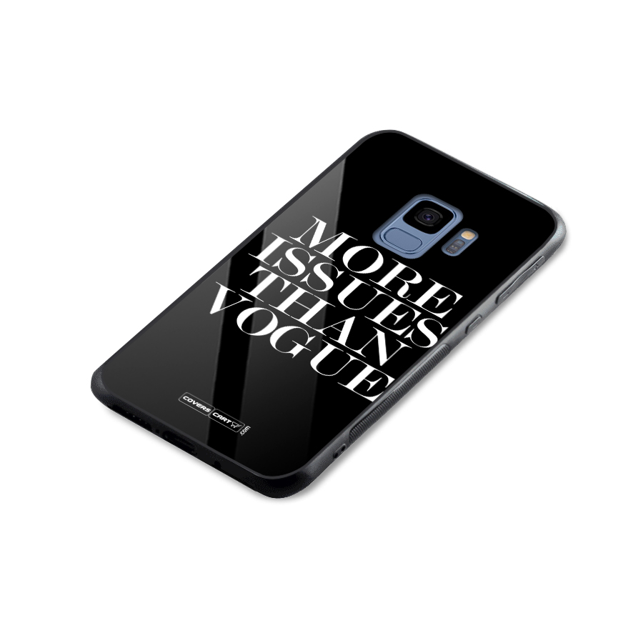 More Issues than Vogue (Black) Glass Back Case for Galaxy S9