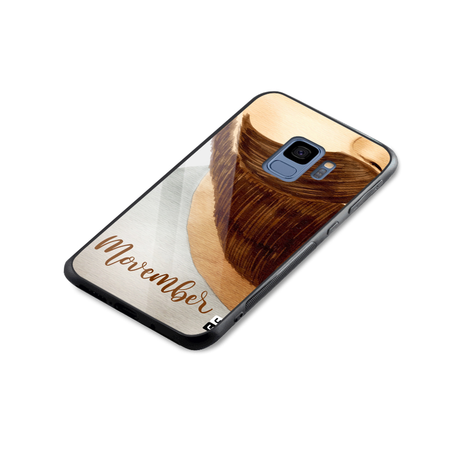 Movember Moustache Glass Back Case for Galaxy S9