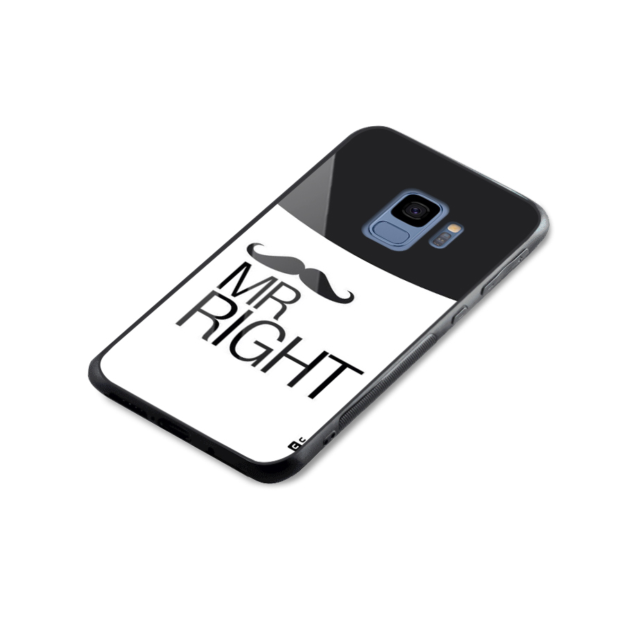Mr. Right Moustache Glass Back Case for Galaxy S9