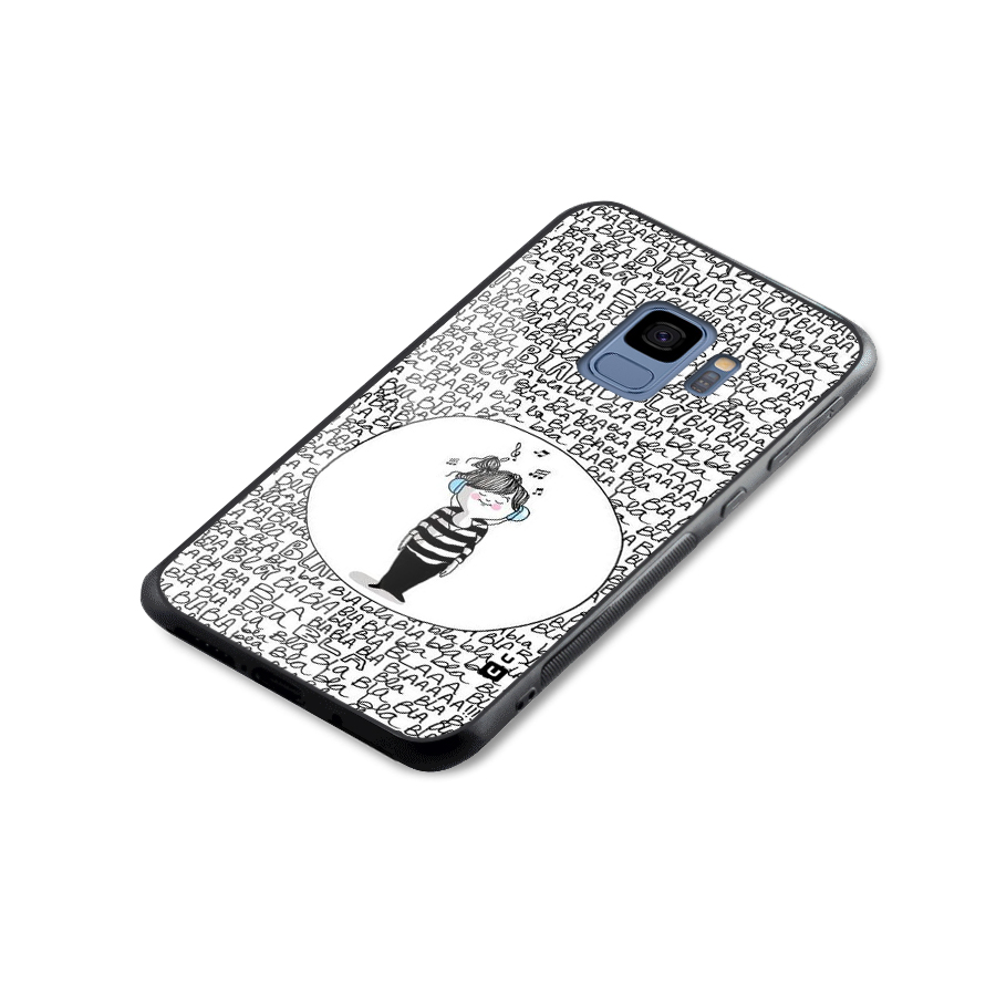 Music And Bla Bla Glass Back Case for Galaxy S9