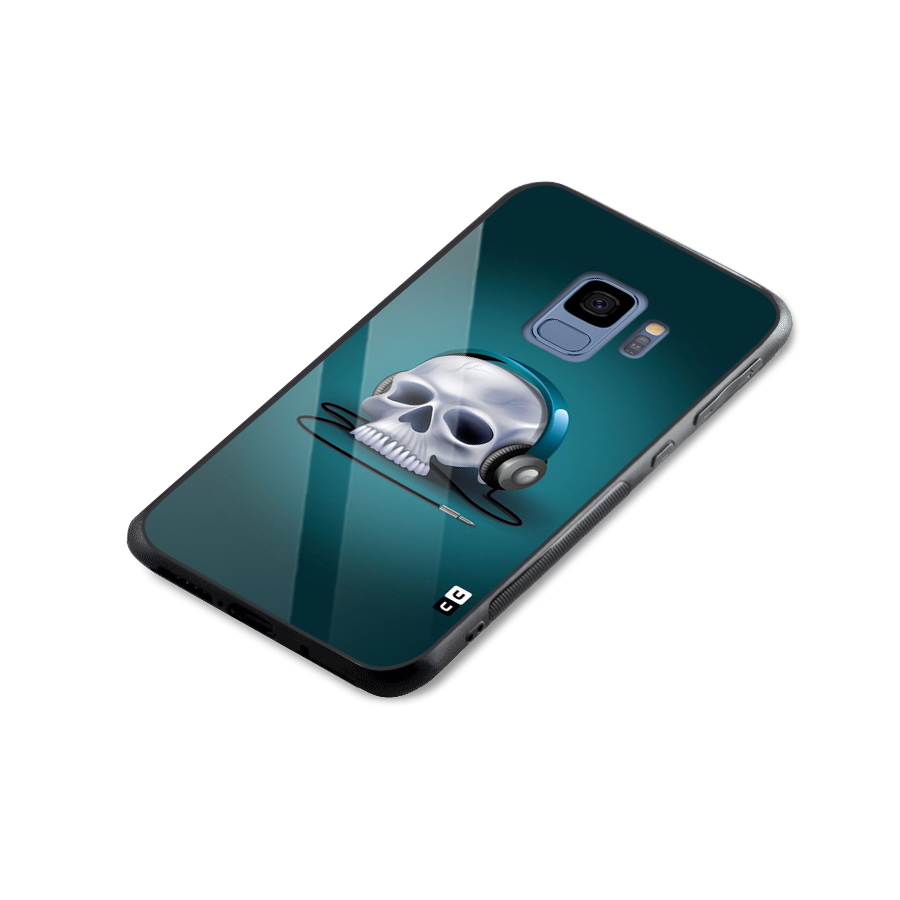 Music Skull Glass Back Case for Galaxy S9