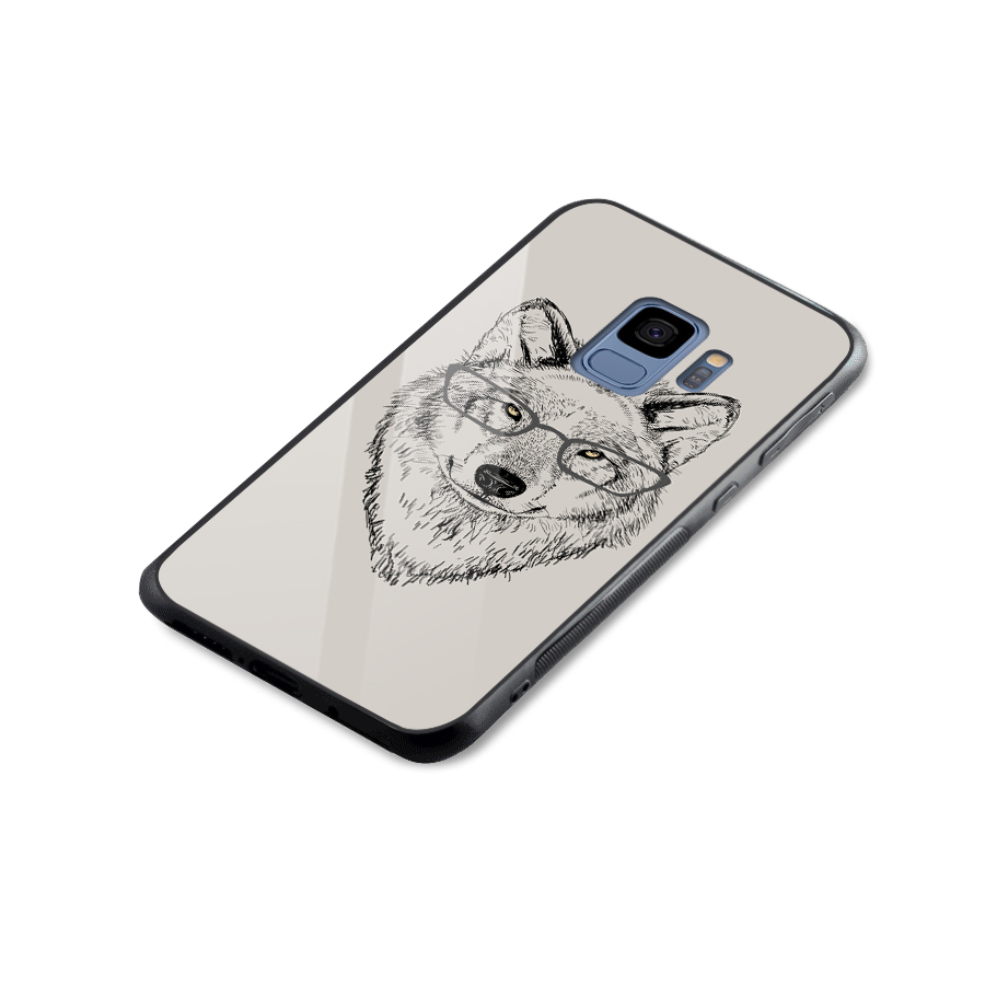 Nerdy Wolf Glass Back Case for Galaxy S9