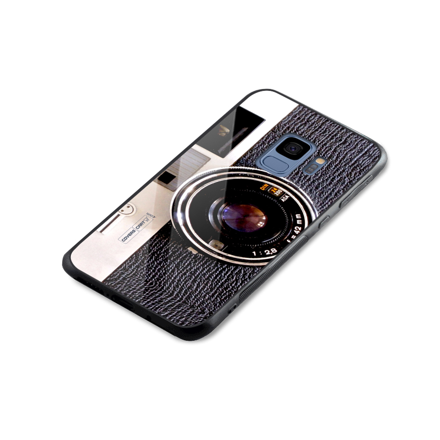 Old School Camera Glass Back Case for Galaxy S9