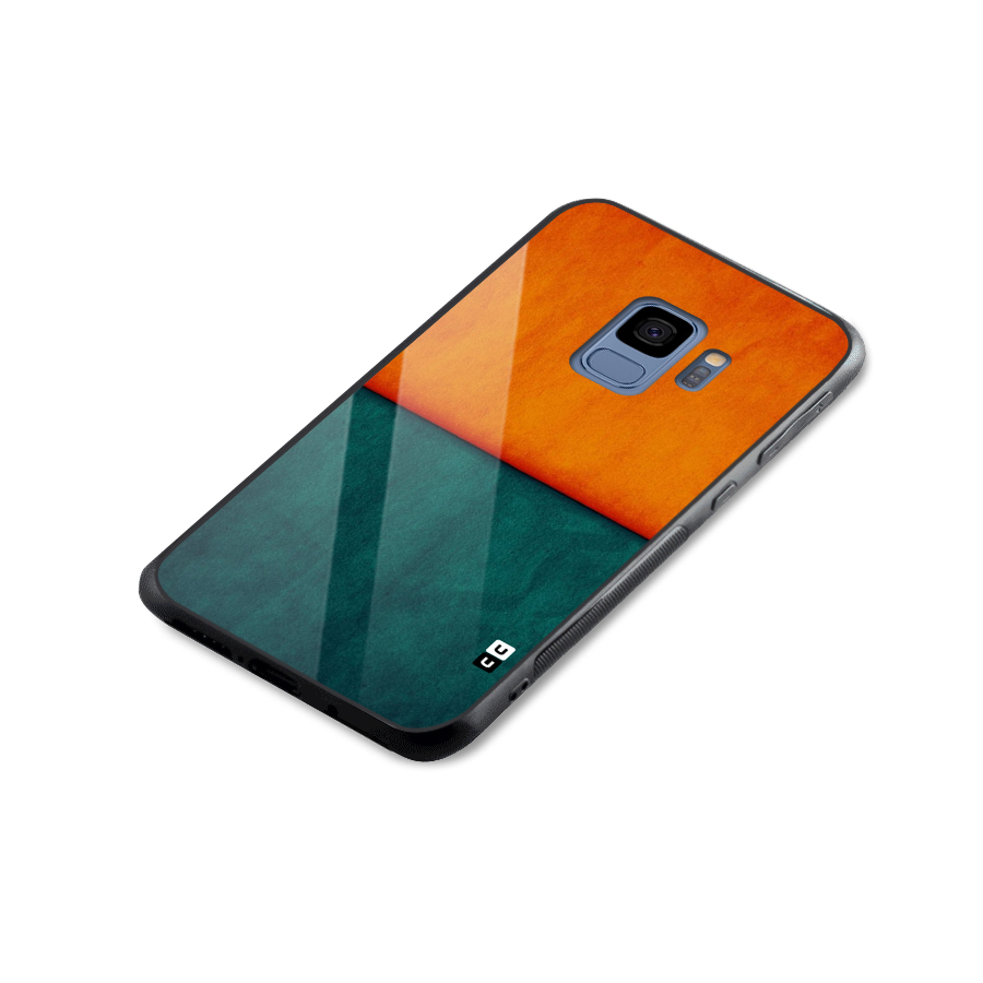 Orange Green Shade Glass Back Case for Galaxy S9