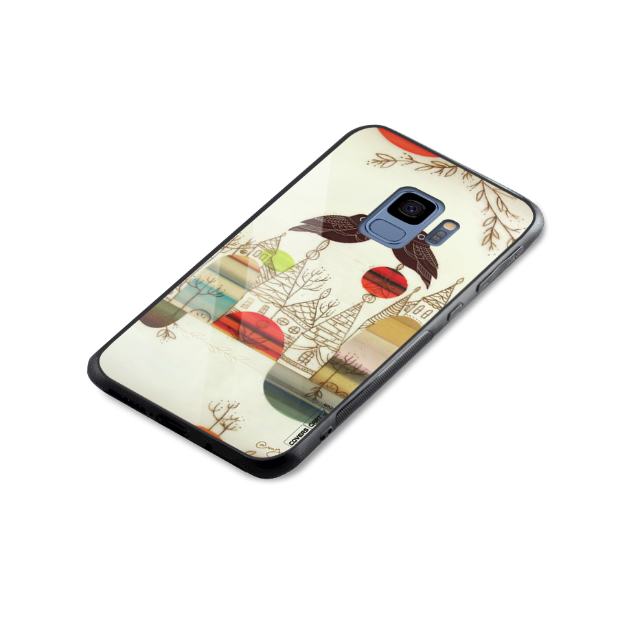 Owl Art Glass Back Case for Galaxy S9