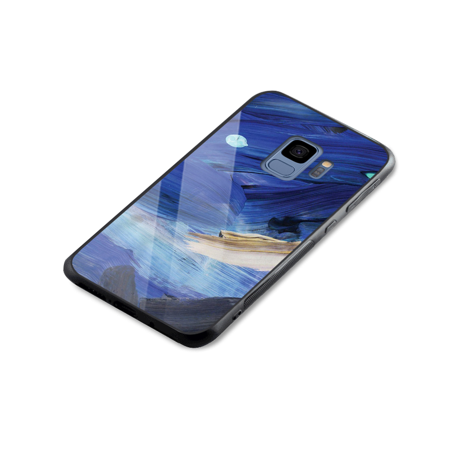 Paint Brush Strokes Glass Back Case for Galaxy S9