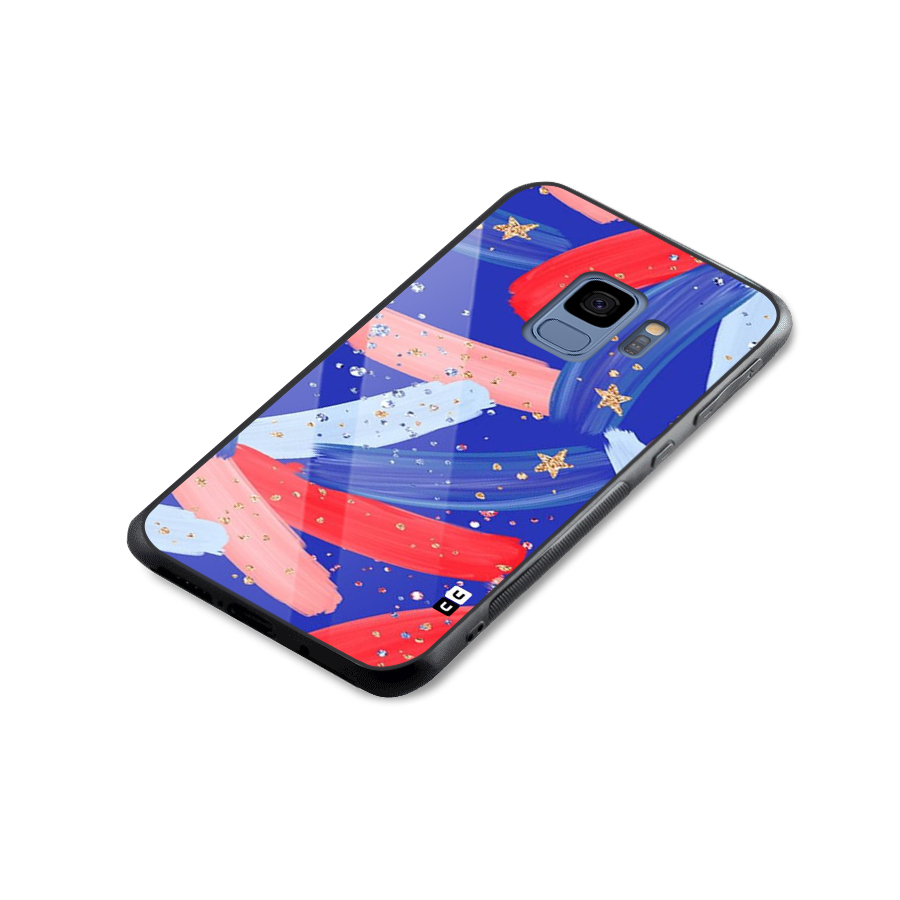 Paint Stars Glass Back Case for Galaxy S9